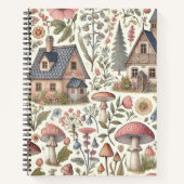 Kerngehäuse Pilz- und Blumenmuster Notizblock (Vorderseite)