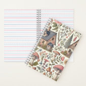 Kerngehäuse Pilz- und Blumenmuster Notizblock (Innen)