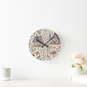 Kerngehäuse Pilz- und Blumenmuster Runde Wanduhr (Zuhause)