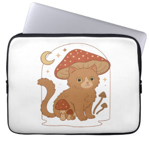 Kerngehäuse Pilzkatze mit Hut - Niedliches Vintage Laptopschutzhülle