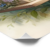 Kerngeschäft Vogelhaus mit Blumengarten Poster (Ecke)