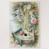 Kerngeschäft Vogelhaus mit Blumengarten Puzzle (Vertikal)