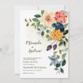 Kernhochzeit | Rustikaler Blumengarten Einladung (Vorderseite)