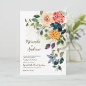 Kernhochzeit | Rustikaler Blumengarten Einladung (Stehend Vorderseite)