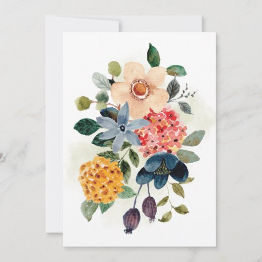 Kernhochzeit | Rustikaler Blumengarten Einladung (Rückseite)