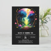 Kernholzmagie Geburtstag Einladung (Stehend Vorderseite)