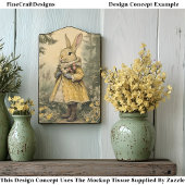 Kernkaninchen, Blume, Gelbe CK5-Decoupage Seidenpapier