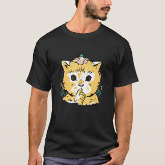 Kernkatze Niedliche Haustiere Blume T-Shirt