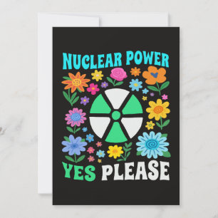 Kernkraft Ja Bitte Saubere Energie Blumen Einladung