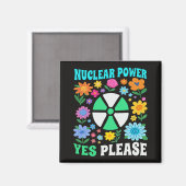 Kernkraft Ja Bitte Saubere Energie Blumen Magnet (Vorderseite/Rückseite)