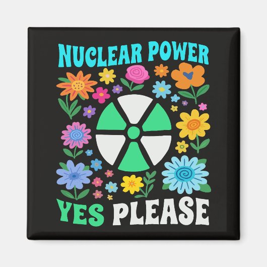 Kernkraft Ja Bitte Saubere Energie Blumen Magnet (Vorne)