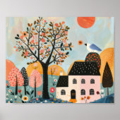 Kernlandschaft Whimsikisches Kinderzimmer Kunst, D Poster (Vorne)