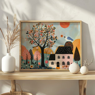 Kernlandschaft Whimsikisches Kinderzimmer Kunst, D Poster