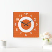 Kernlinien - Mandarine Quadratische Wanduhr (Zuhause)
