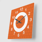 Kernlinien - Mandarine Quadratische Wanduhr (Winkel)