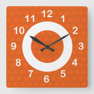 Kernlinien - Mandarine Quadratische Wanduhr