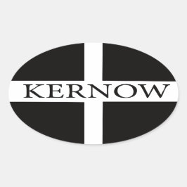 Kernow (Cornwall)-Flagge Ovaler Aufkleber