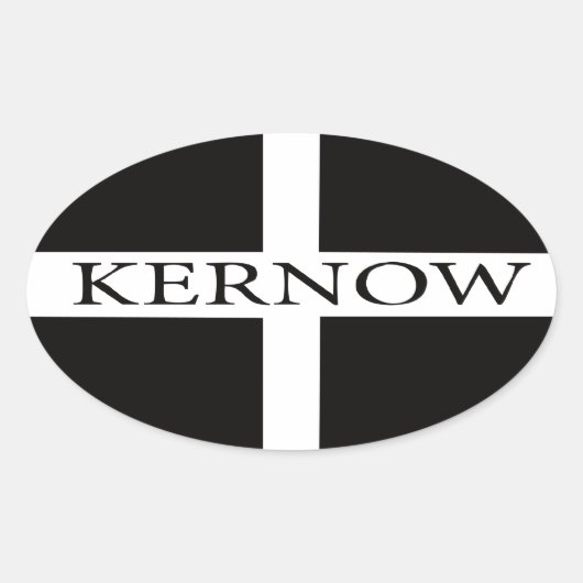 Kernow (Cornwall)-Flagge Ovaler Aufkleber (Vorderseite)