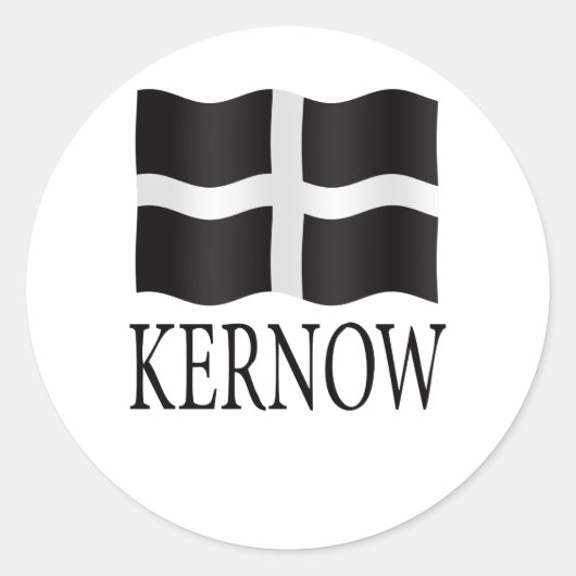 Kernow (Cornwall)-Flagge Runder Aufkleber (Vorderseite)
