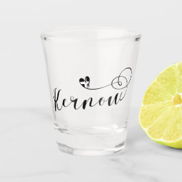 Kernow Flag in Herz, Kornisch, Cornwall Schnapsglas