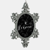 Kernow Flag in Herz, Kornisch, Cornwall Schneeflocken Zinn-Ornament (Links)