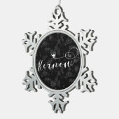 Kernow Flag in Herz, Kornisch, Cornwall Schneeflocken Zinn-Ornament (Rechts)