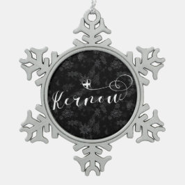 Kernow Flag in Herz, Kornisch, Cornwall Schneeflocken Zinn-Ornament