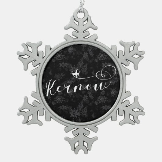 Kernow Flag in Herz, Kornisch, Cornwall Schneeflocken Zinn-Ornament (Vorderseite)