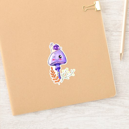 Kernpilz aus Kawaii und Schnecke Aufkleber (Notizbuch)