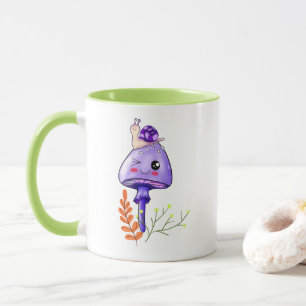 Kernpilz aus Kawaii und Schnecke Tasse
