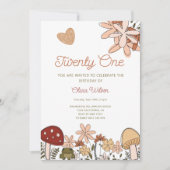 Kernpilze und Wildblumen Geburtstag Einladung (Vorderseite)