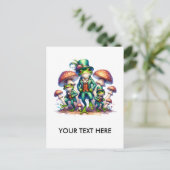 Kernpolster Extravagant tanzende Grünfrosche Postkarte (Stehend Vorderseite)