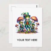 Kernpolster Extravagant tanzende Grünfrosche Postkarte (Vorne/Hinten)