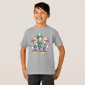 Kernpolster Extravagant tanzende Grünfrosche T-Shirt (Vorne ganz)