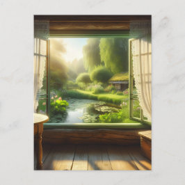 Kernpunkt: Blick auf einen Friedlichen Teich Postkarte