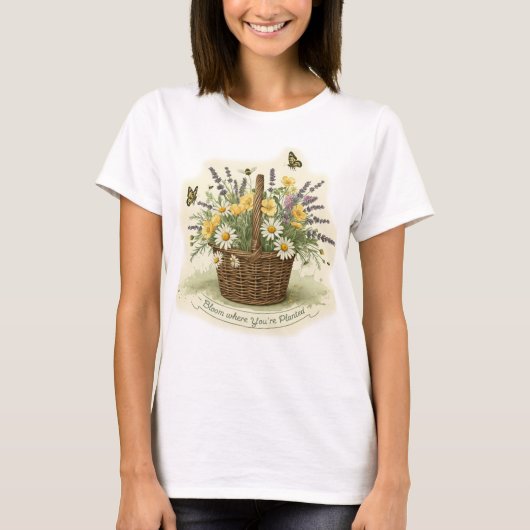 Kernpunkt "Bloom where you are Planted" T-Shirt (Vorderseite)