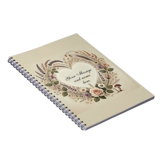 Kernpunkt "Blumenherz & Wilde Pilze" Notebo Notizblock (Rechte Seite)