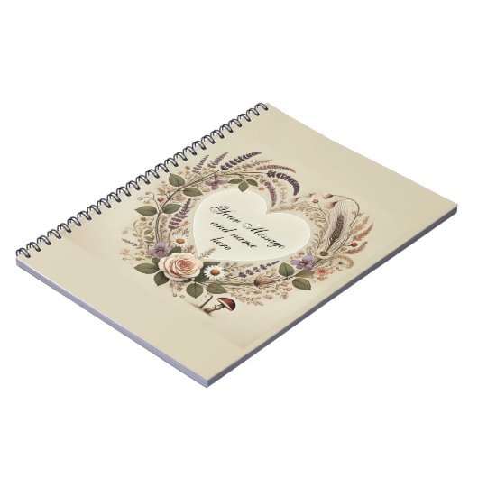 Kernpunkt "Blumenherz & Wilde Pilze" Notebo Notizblock (Linke Seite)