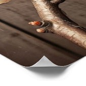 Kernpunkt botanische Illustration Rustikales Holz Poster (Ecke)