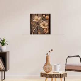 Kernpunkt botanische Illustration Rustikales Holz Poster