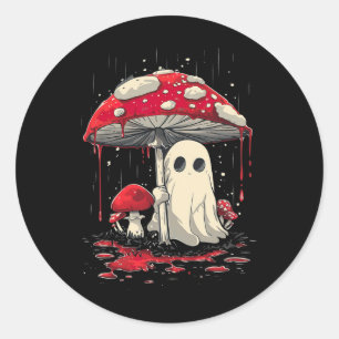 Kernpunkt Halloween Shirt Ghost Mushroom Spooky Runder Aufkleber
