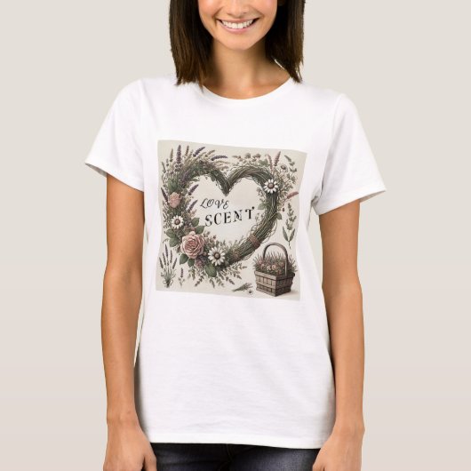 Kernpunkt "Liebe Scent" Blumenherz T - Shirt (Vorderseite)