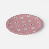 Kernpunkt Weiße Sterne auf rustikal rosa Hintergru Pappteller (Schrägansicht)