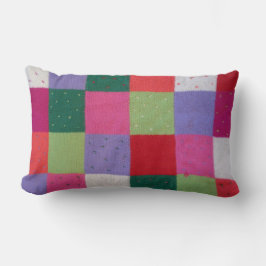 Kernquadrate aus farbenfrohen gestrickten Patchwor Lendenkissen