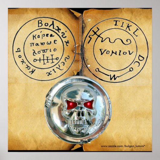 KERNSKULL UND ANTIQUE PIRATEN TREASURE KARTE POSTER (Vorne)