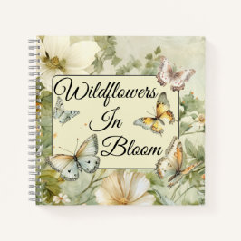 Kernspezifische Wildblumen in der Blütenlandschaft Notizblock