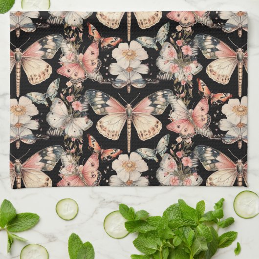 Kernstil-Schmetterlingsmotten Geschirrtuch (Gefaltet)