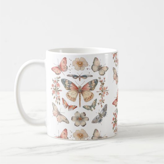 Kernstil-Schmetterlingsmotten Kaffeetasse (Links)