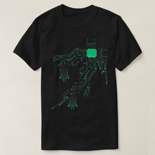 Kernstück des PC-Core-Prozessors im Tech-Nerd T-Shirt (Design vorne)