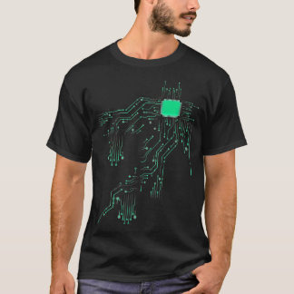 Kernstück des PC-Core-Prozessors im Tech-Nerd T-Shirt